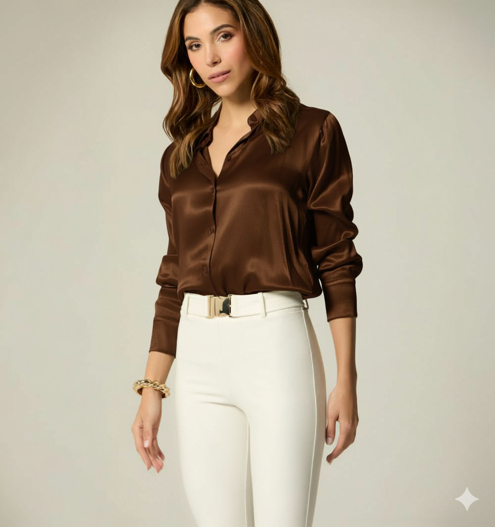 BLUSA CAMISERA MANGA LARGA