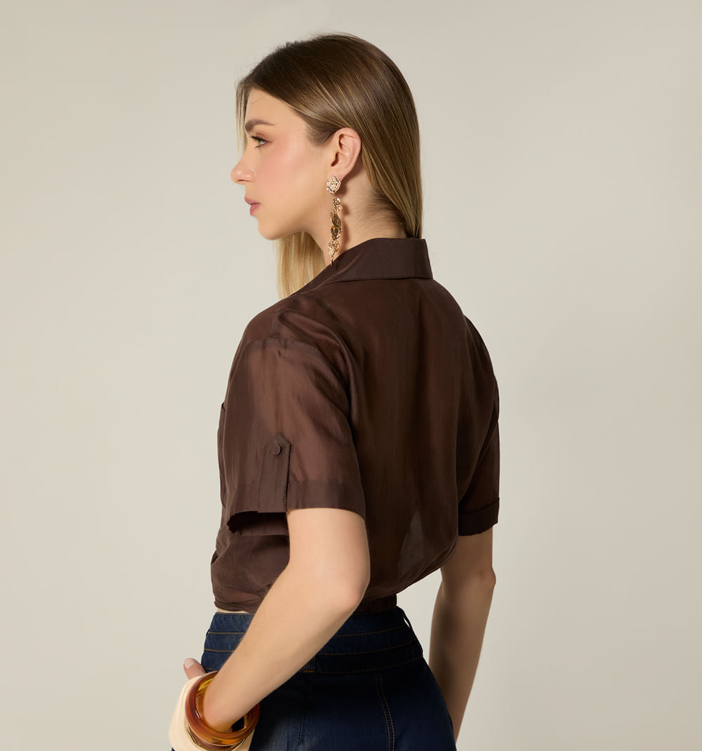 BLUSA MANGA CORTA CON ENTORCHE