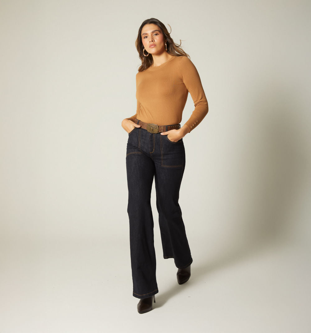 JEAN BOTA CAMPANA TIRO ALTO CON CORREA