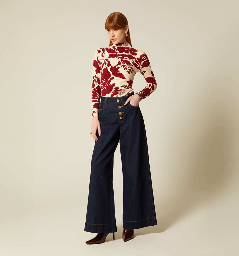 BLUSA MANGA LAGA CUELLO ALTO