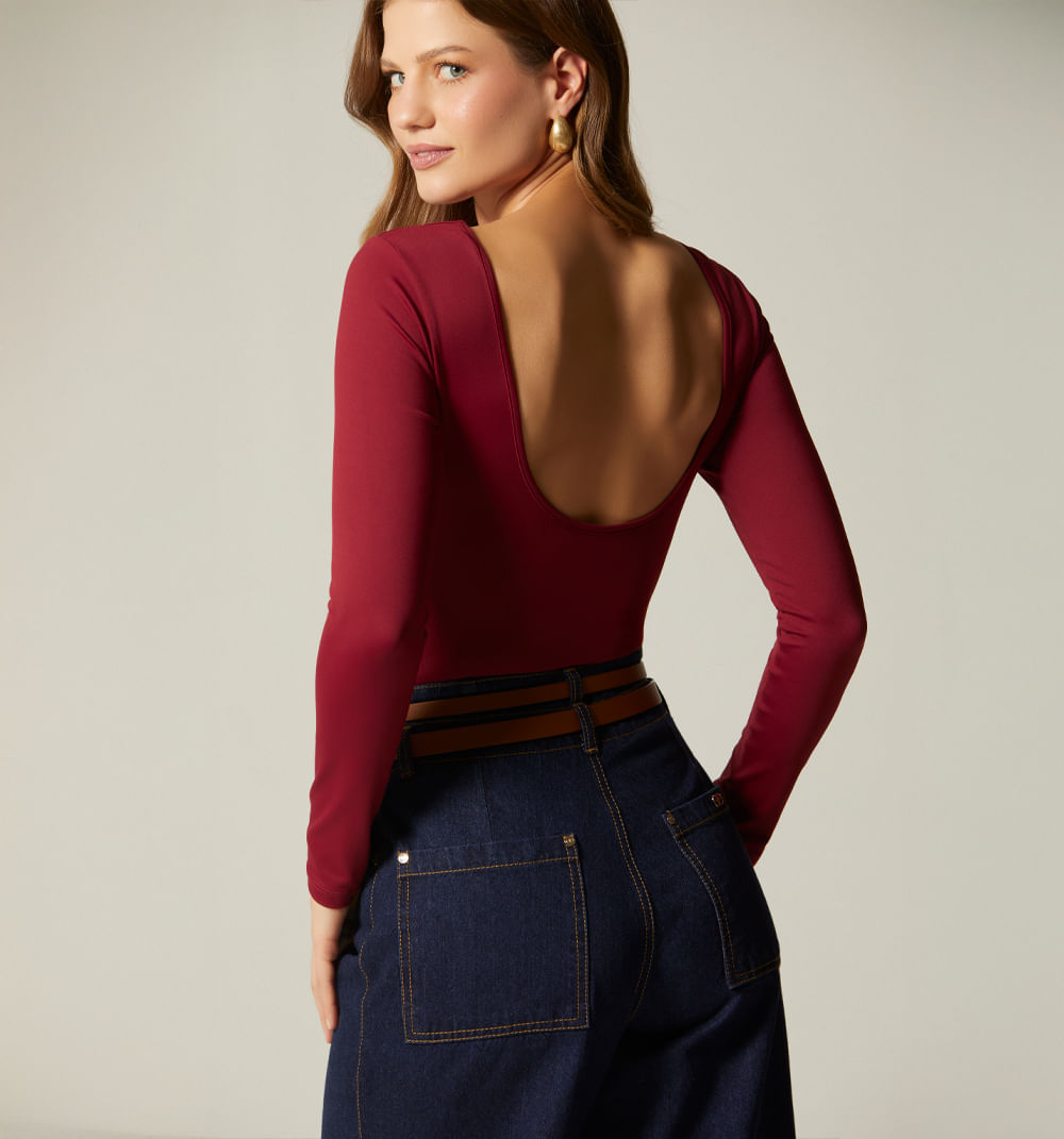 BODY MANGA LARGA CON ESCOTE EN ESPALDA