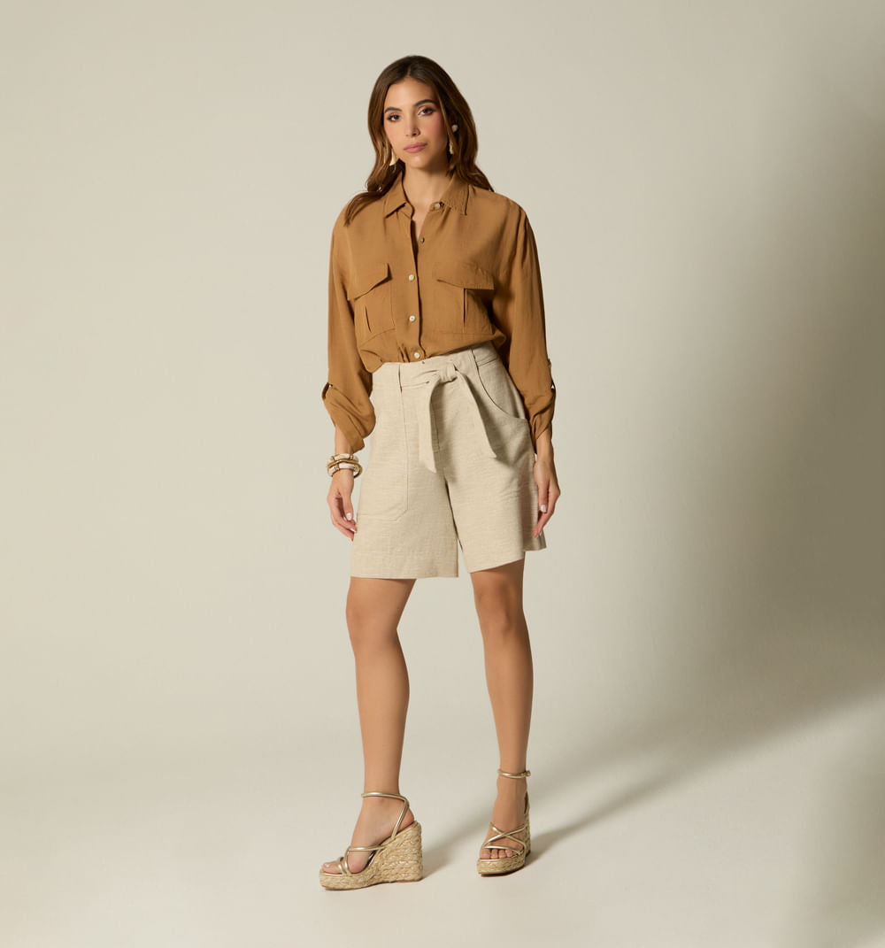 BLUSA MANGA LARGA CON BOLSILLO