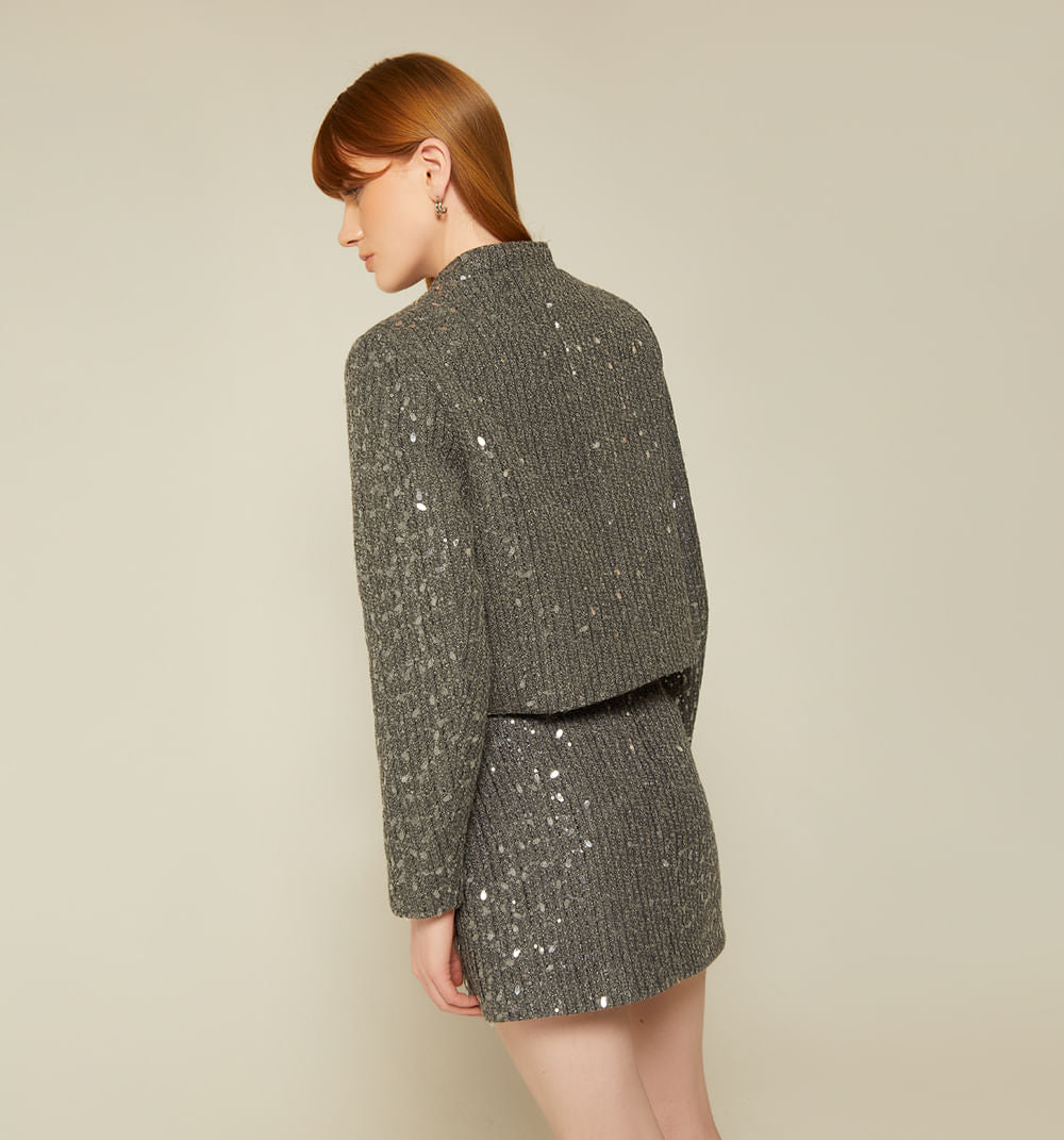 CHAQUETA CORTA CUELLO MAO