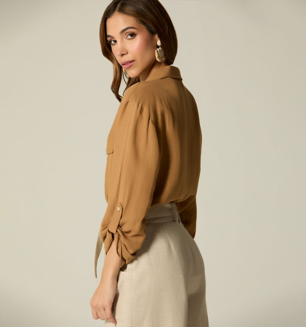 BLUSA MANGA LARGA CON BOLSILLO