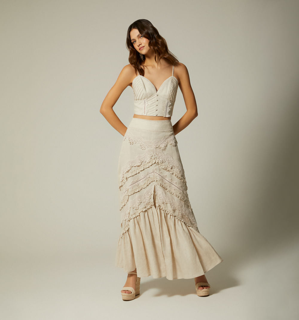 FALDA LARGA CON ALFORZAS