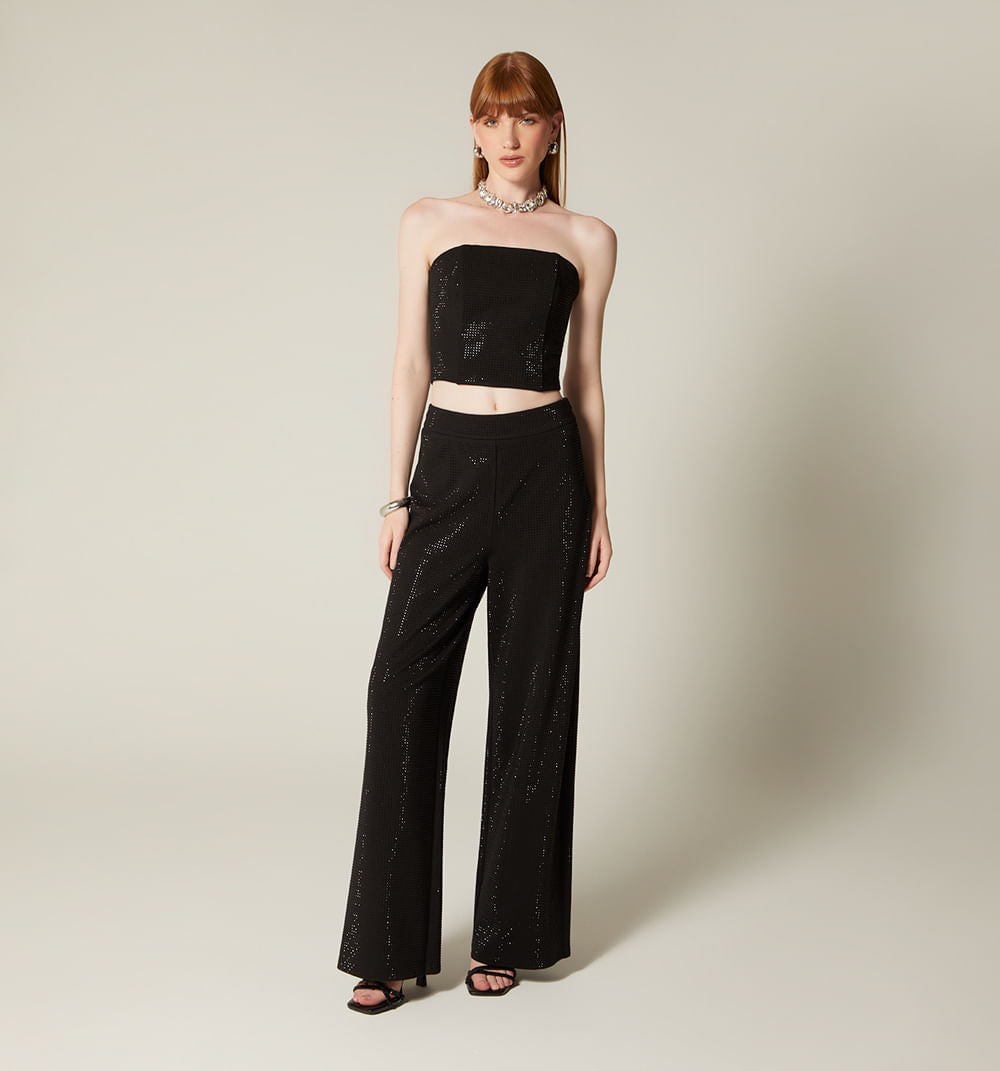 BLUSA STRAPLESS CON HOTFIX