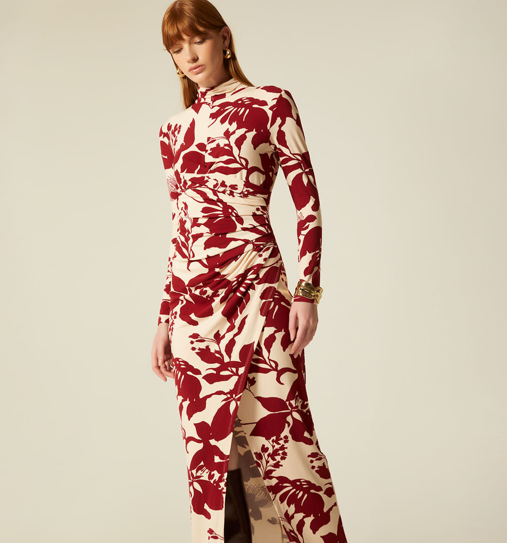 VESTIDO MIDI MANGA LARGA