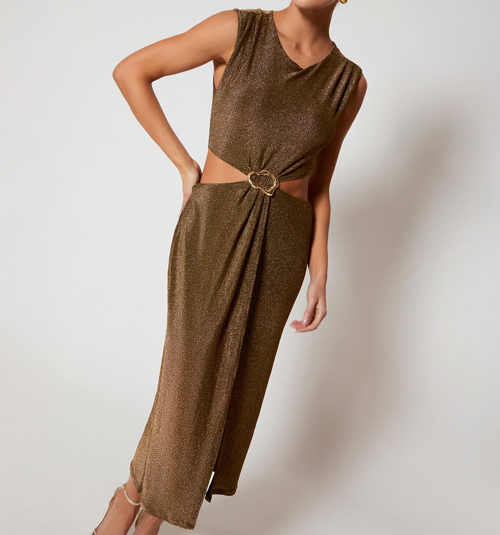 VESTIDO MIDI CON HERRAJE