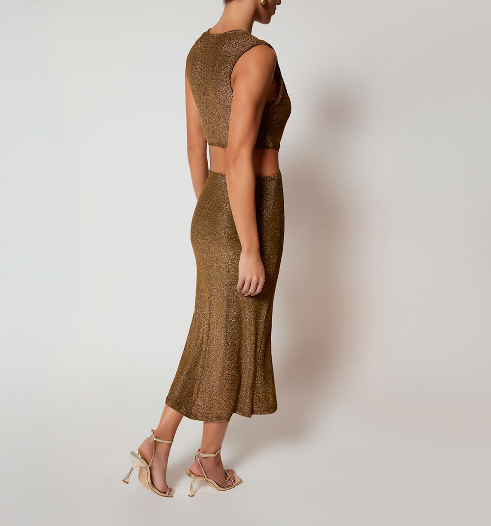 VESTIDO MIDI CON HERRAJE