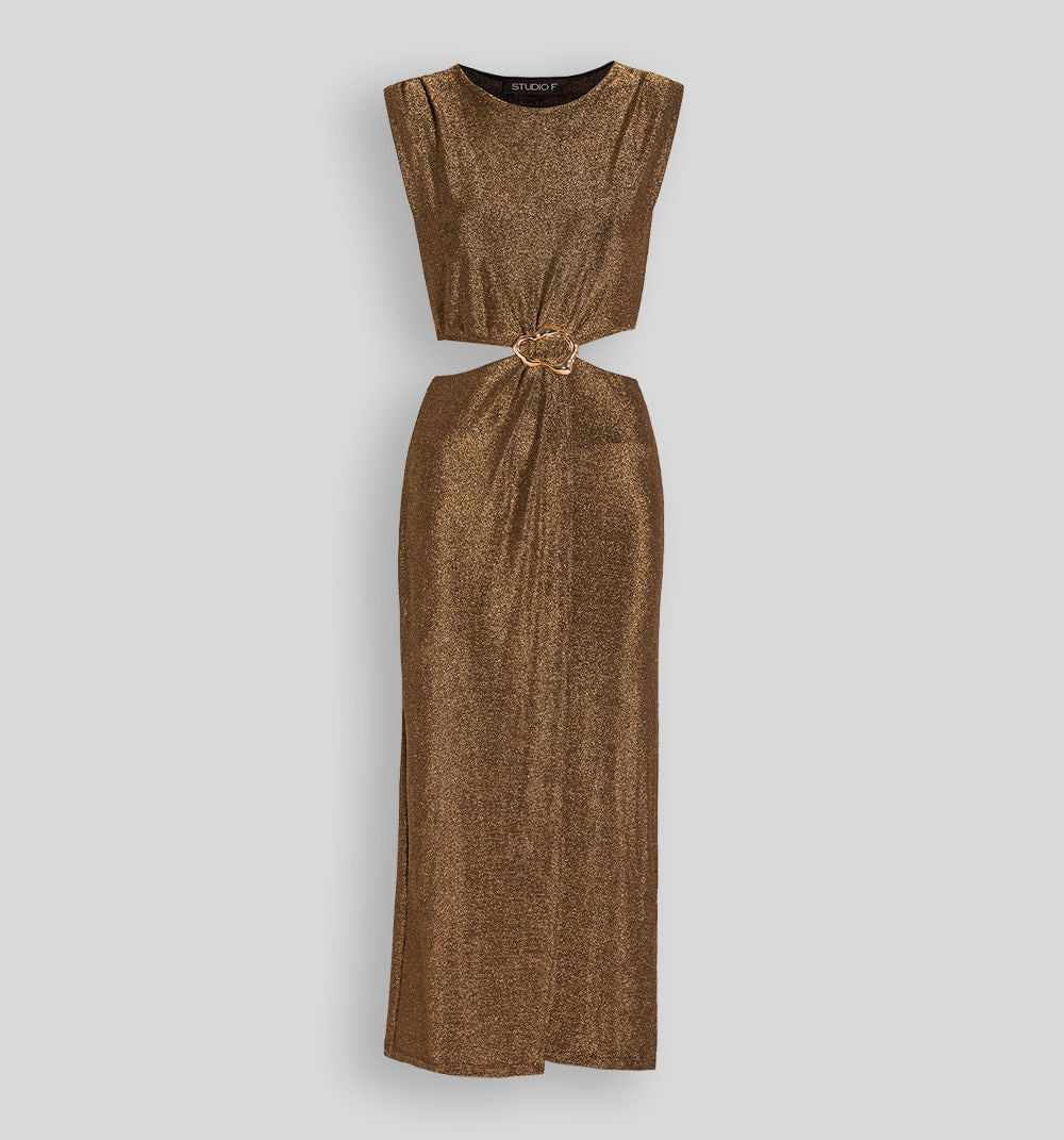 VESTIDO MIDI CON HERRAJE
